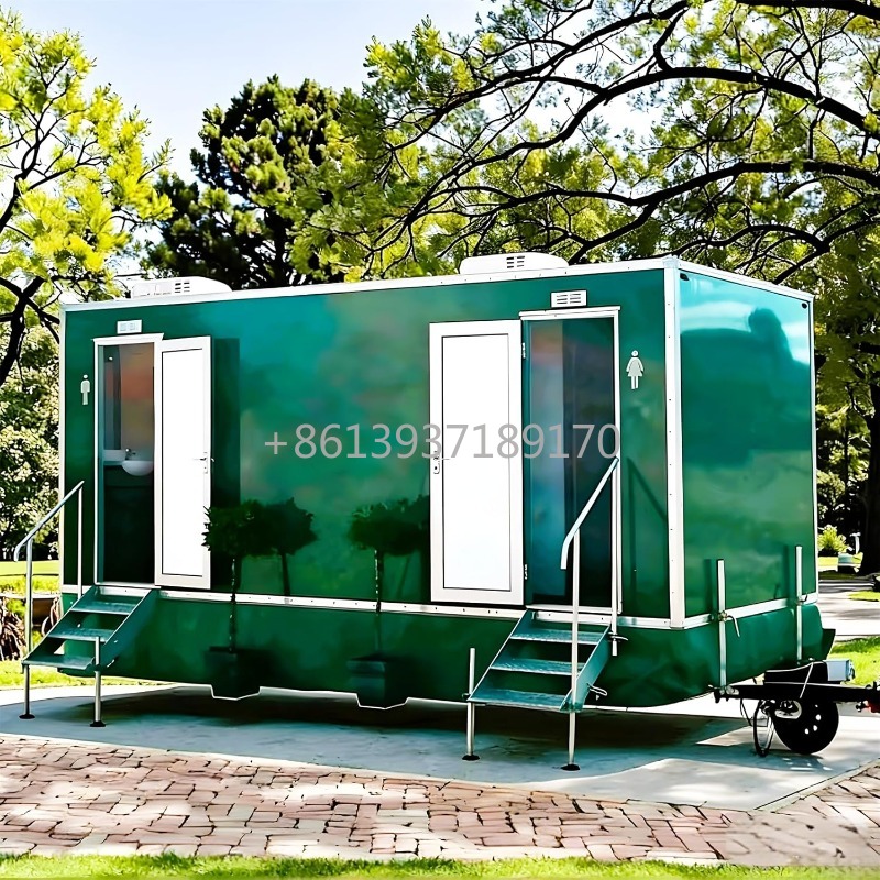 Outdoor Camping Trailer - Mobile Toilet Trailer with Basin and