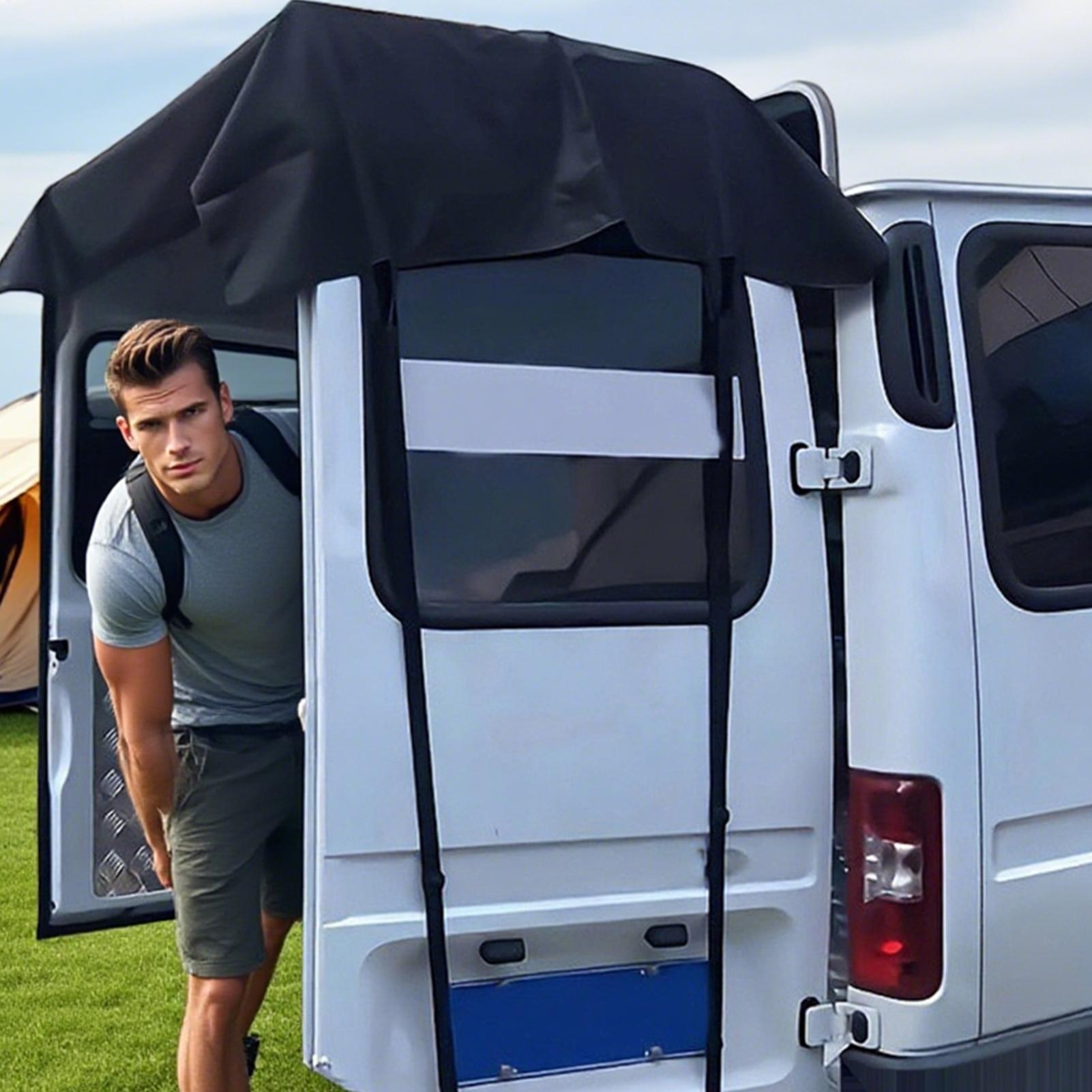 Outdoor Camping Awning - Rear Door RV Cover Windproof Awning