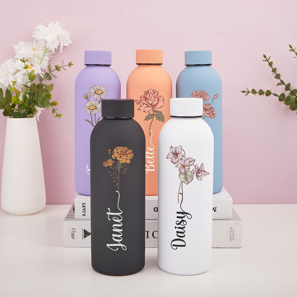 Outdoor Camping Direct - Customized Floral Water Bottle, Portable Outdoor