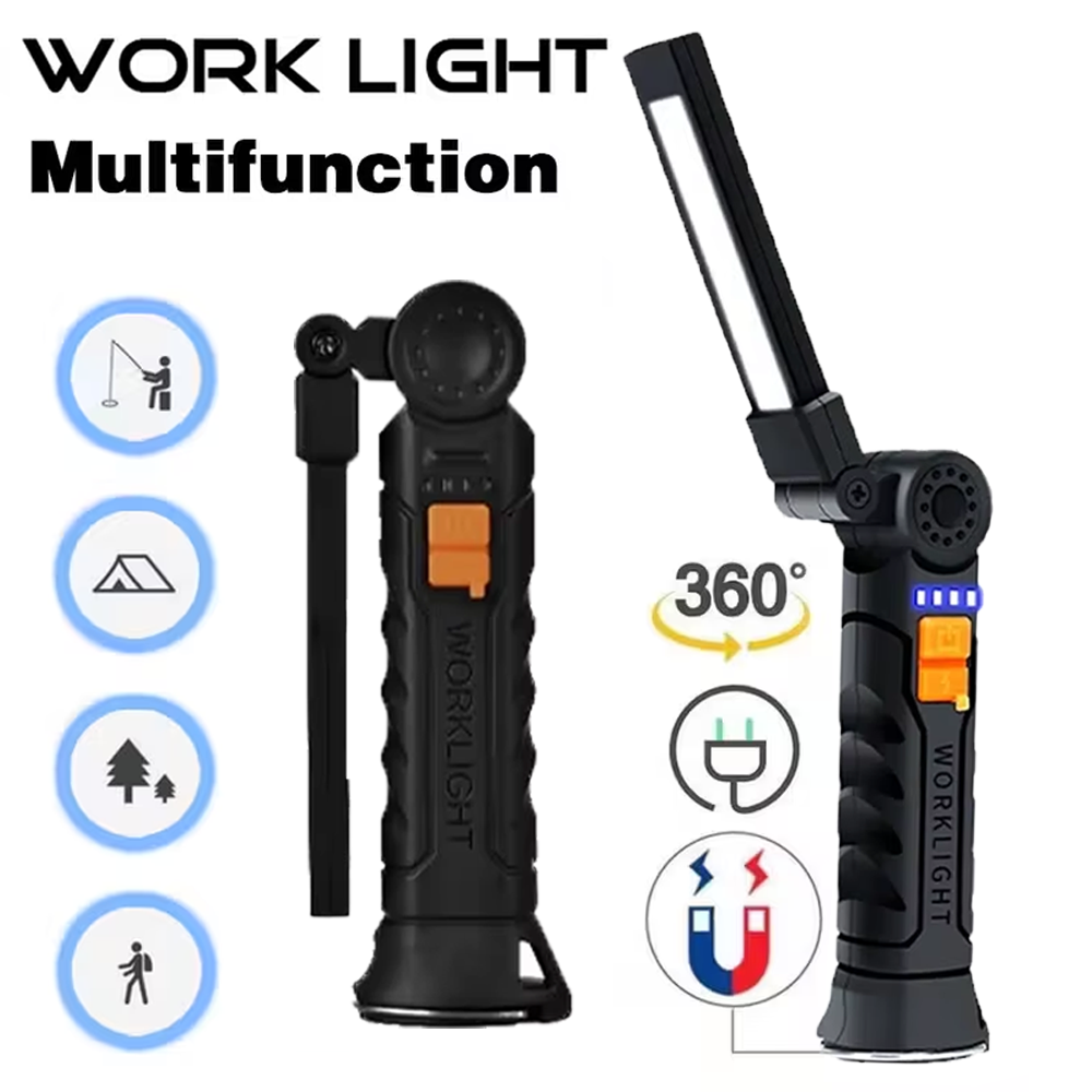 Outdoor Camping Lighting - Portable COB LED Flashlight USB Rechargeable