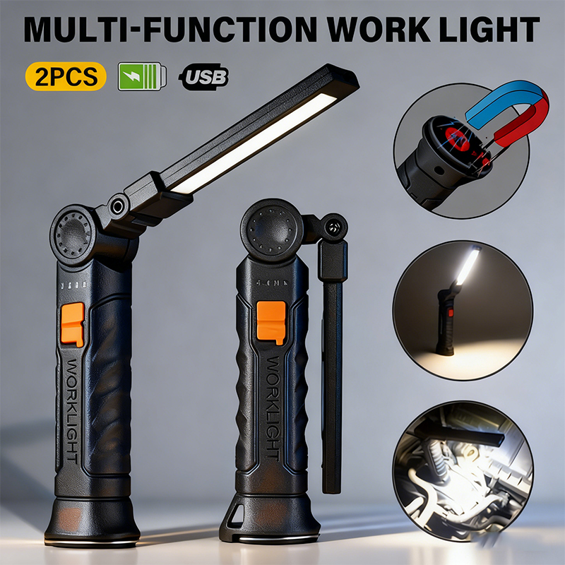 Battery Outdoor Camping - Portable COB LED Flashlight USB Rechargeable