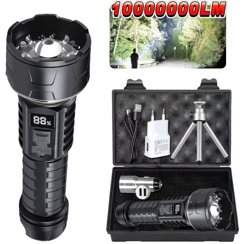 Outdoor Camping Lighting - COB LED Flashlight Rechargeable Lantern 7-core