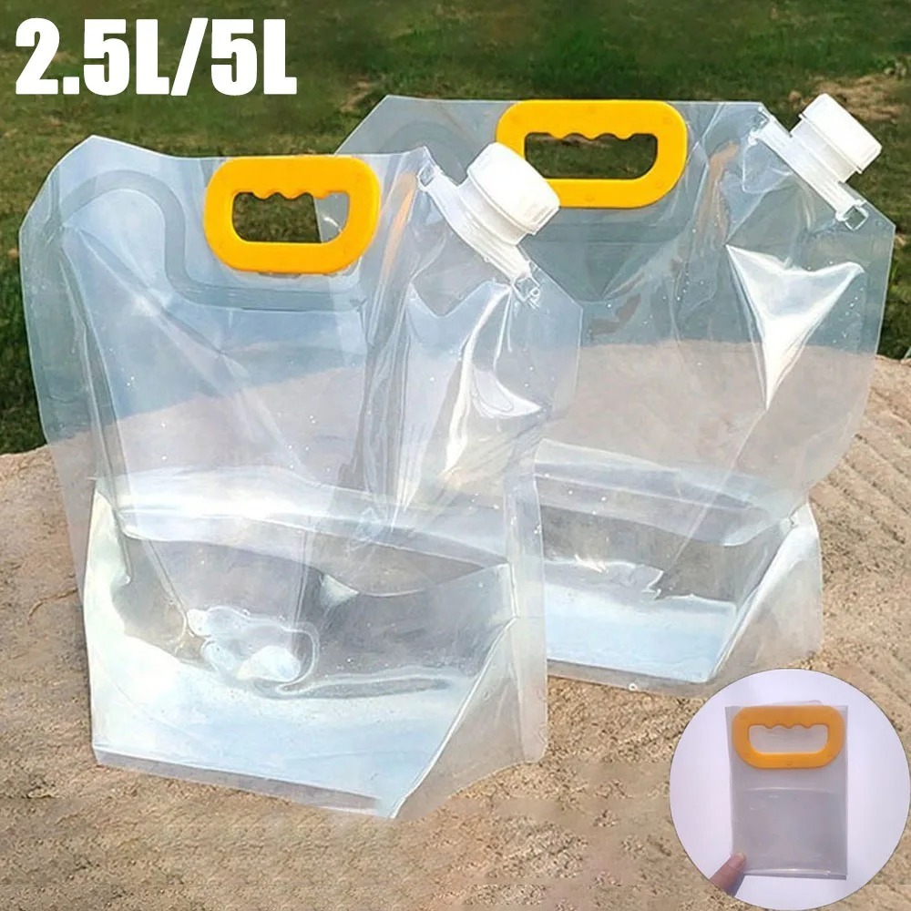 Outdoor Camping Water Jug - 5L Portable Water Bag Folding Bucket