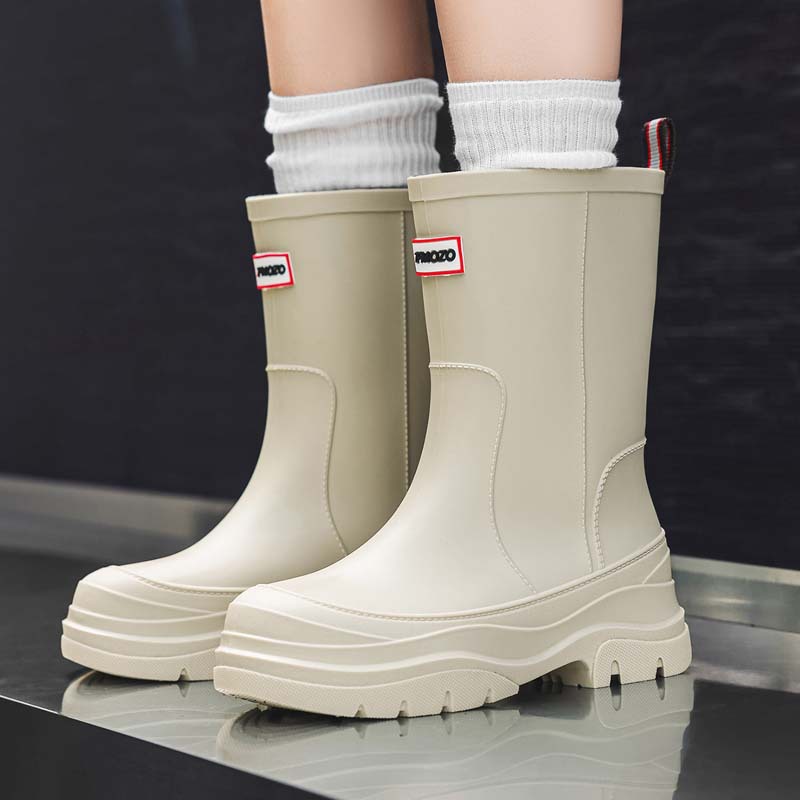 Outdoor Camping On Youtube - Women's High-Tube Rain Boots Thick sole