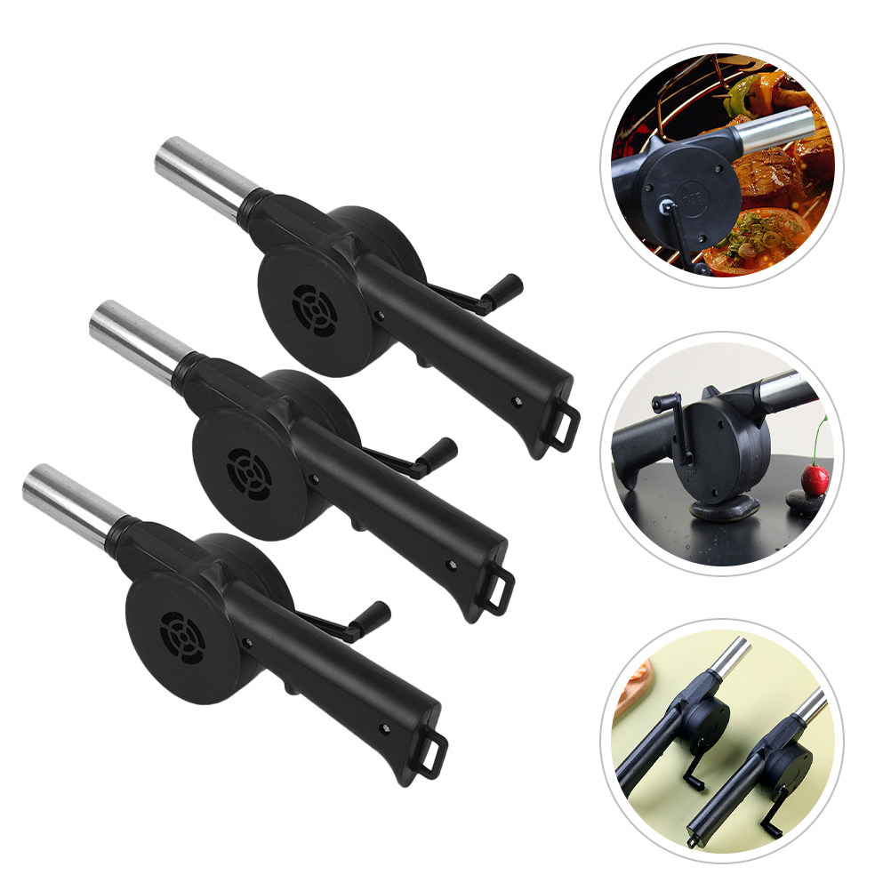 Outdoor Camping Fireplace - 3Pcs Manual Hand Crank Fire Blower