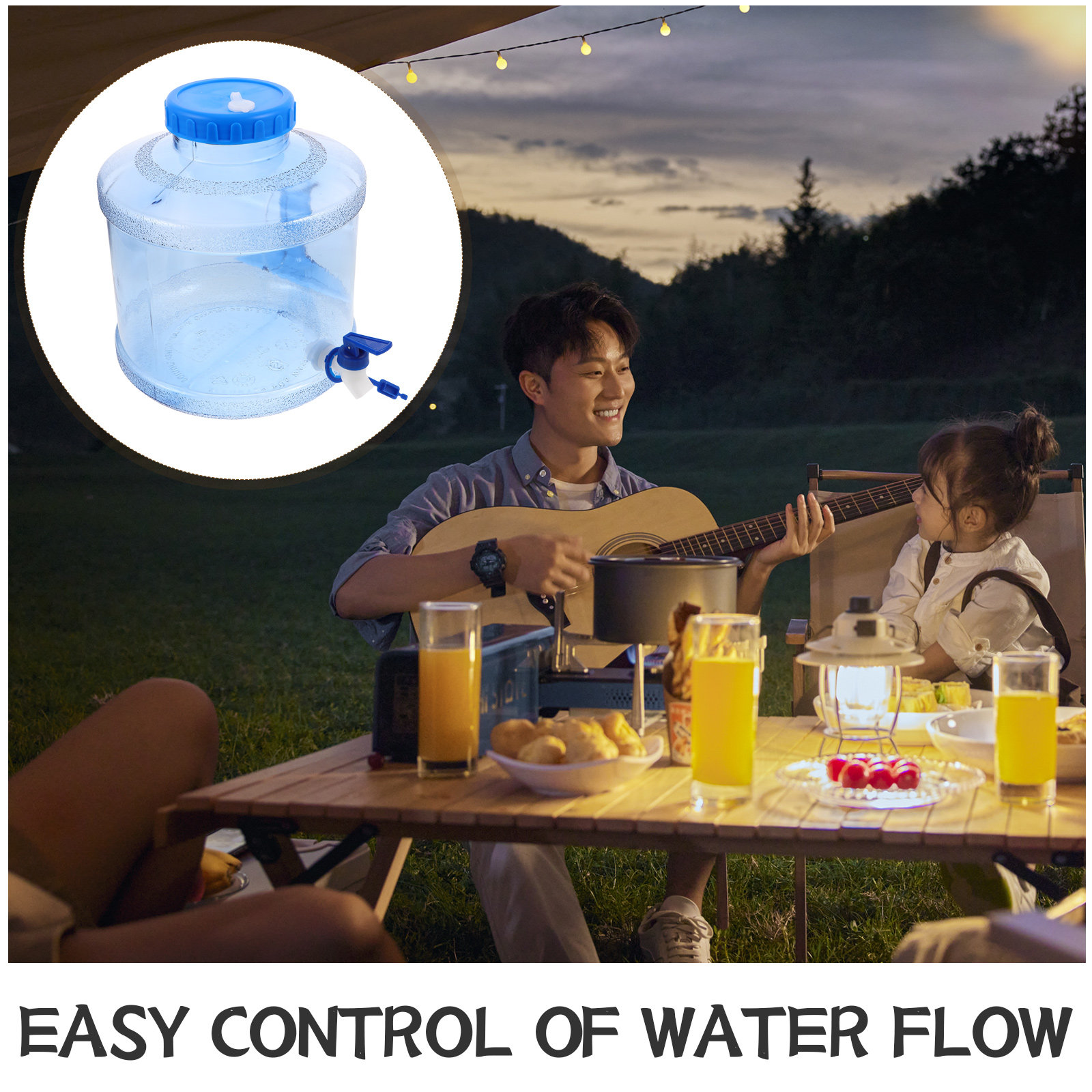 1Set 7.5L Wide Mouth Portable  - Outdoor Camping Water Jug ulasan dan harga