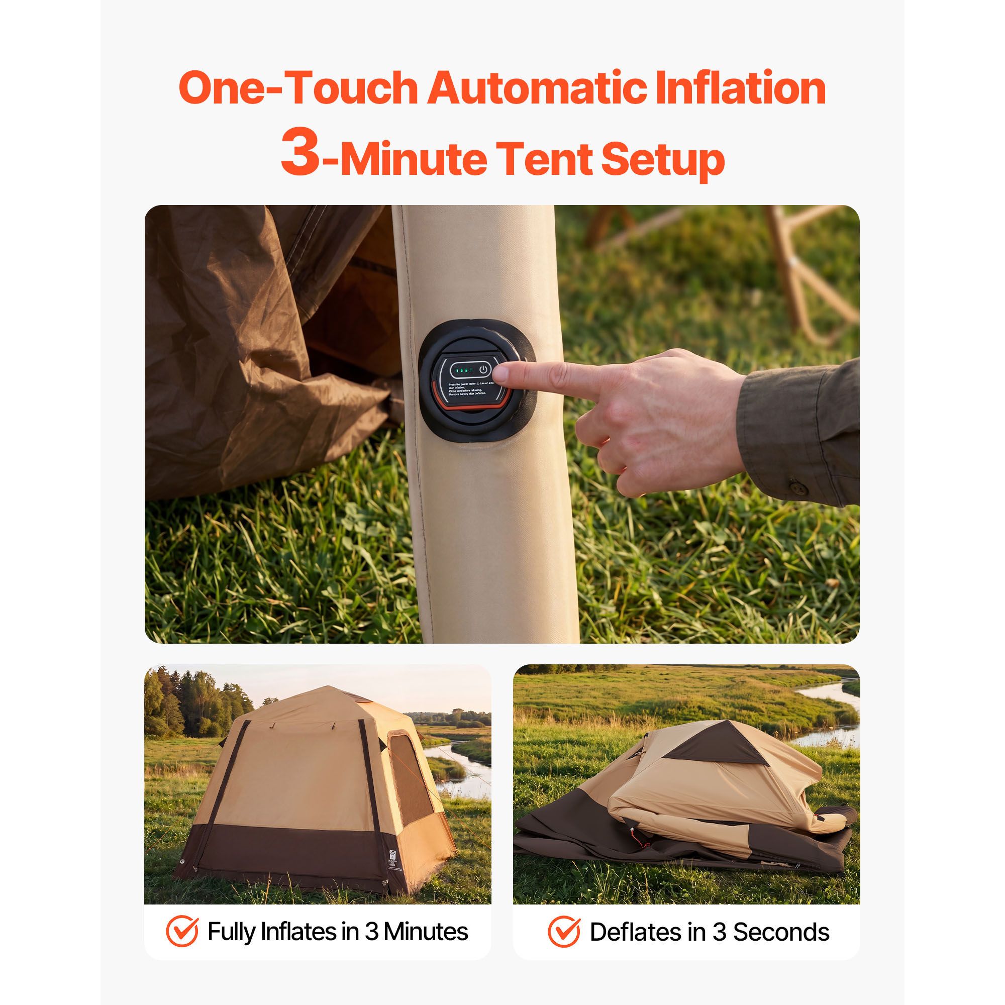 Camping Tent, 4 Person Inflata - Outdoor Camping On Youtube ulasan dan harga