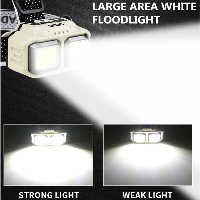 COB LED Headlamp Rechargeable  - Outdoor Camping Jobs ulasan dan harga