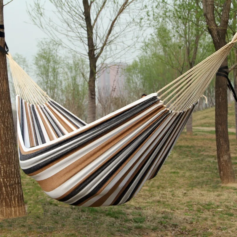 Canvas No Wooden Stick Hammock - Outdoor Indoor Camping ulasan dan harga
