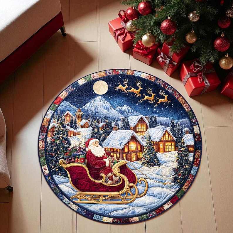 Santa Sleigh Christmas Round D - Outdoor Camping Decor Ideas ulasan dan harga