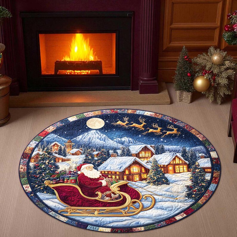 Santa Sleigh Christmas Round D - Outdoor Camping Decor Ideas ulasan dan harga