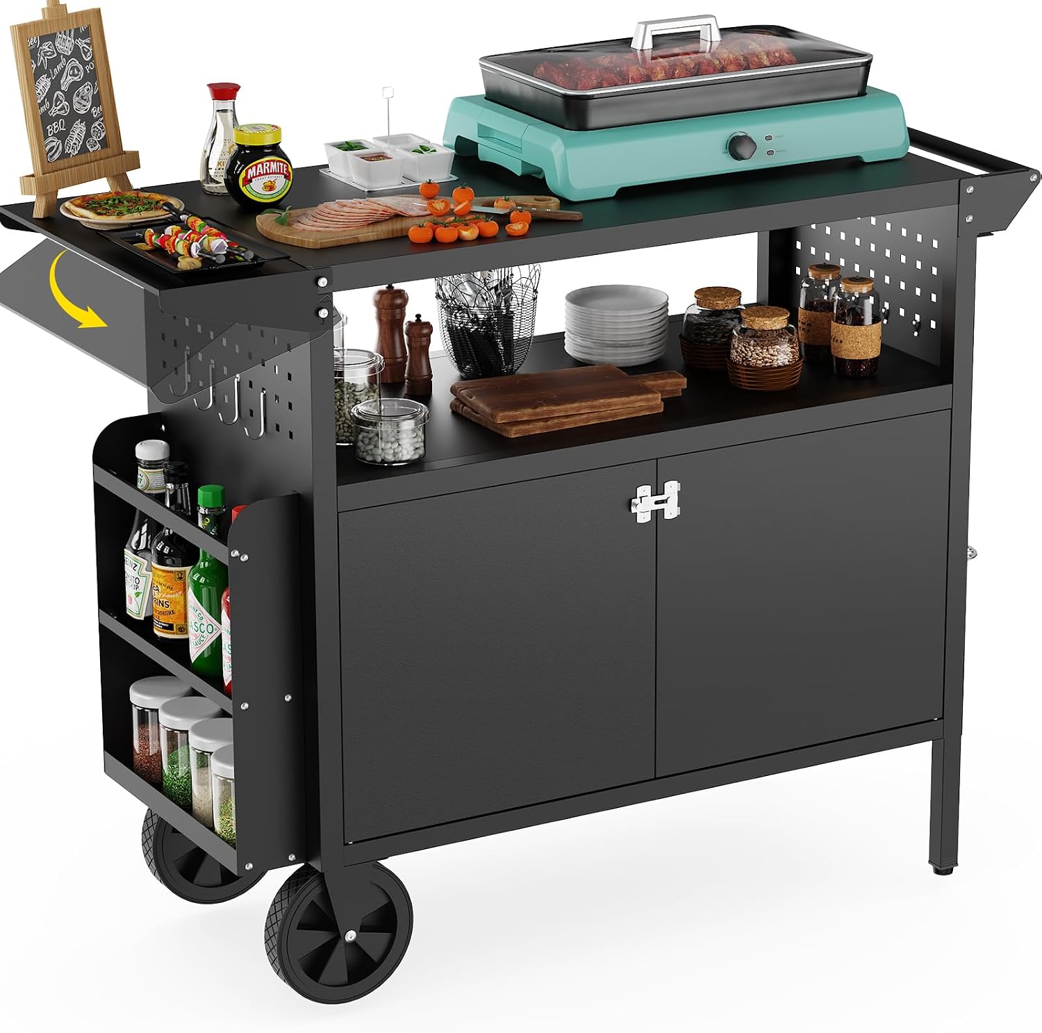 Outdoor Grill Cart Table With  - Outdoor Camping Food ulasan dan harga