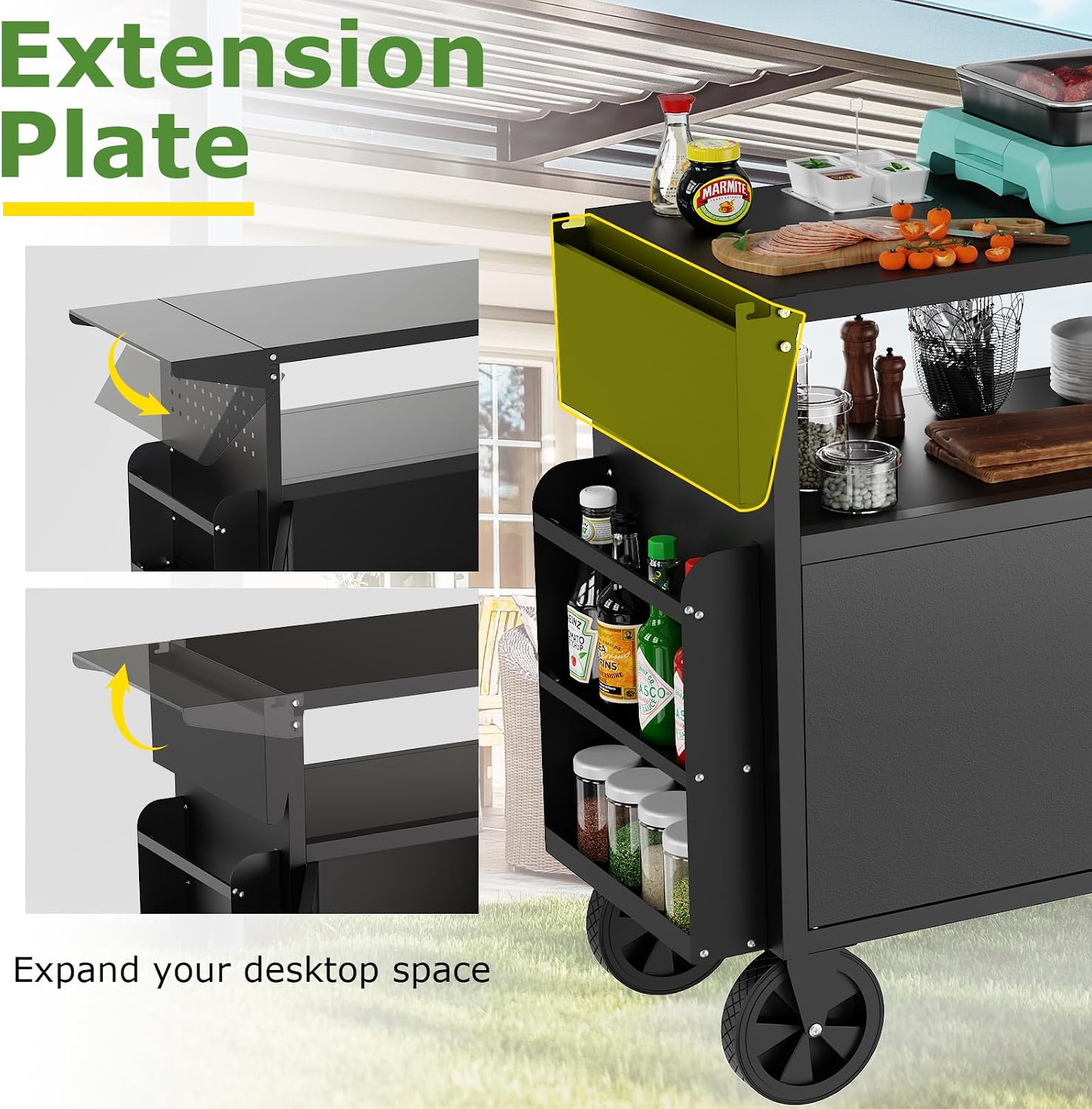 Outdoor Grill Cart Table With  - Outdoor Camping Food ulasan dan harga