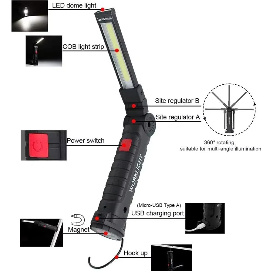 Portable LED Flashlight with M - Outdoor Camping Lighting ulasan dan harga