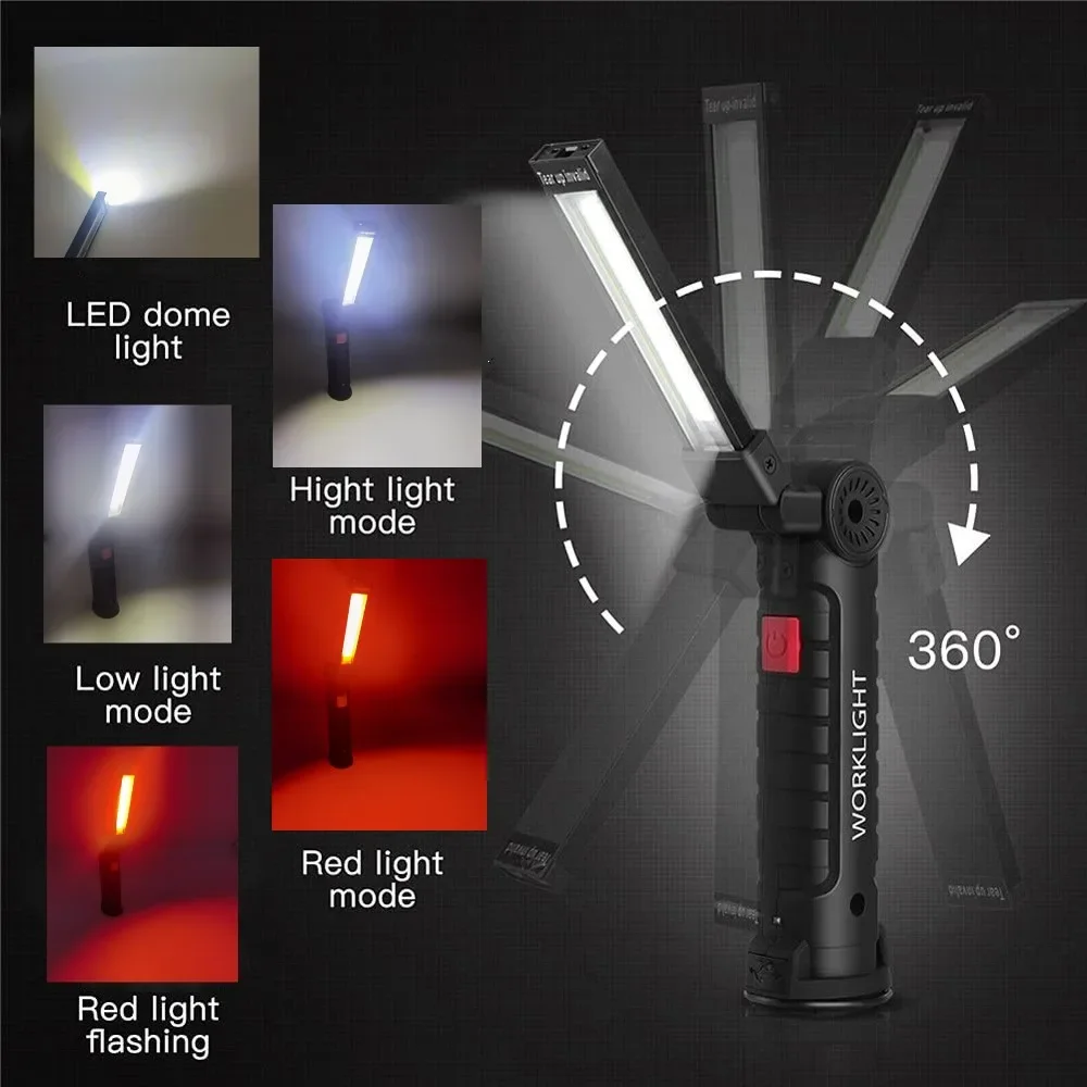 Portable COB LED Flashlight US - Outdoor Camping Lighting ulasan dan harga