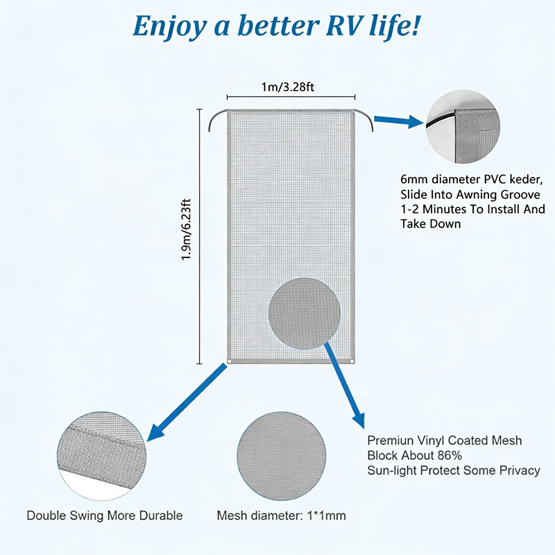 RV Awning Front Sun Shade Scre - Outdoor Camping Awning ulasan dan harga
