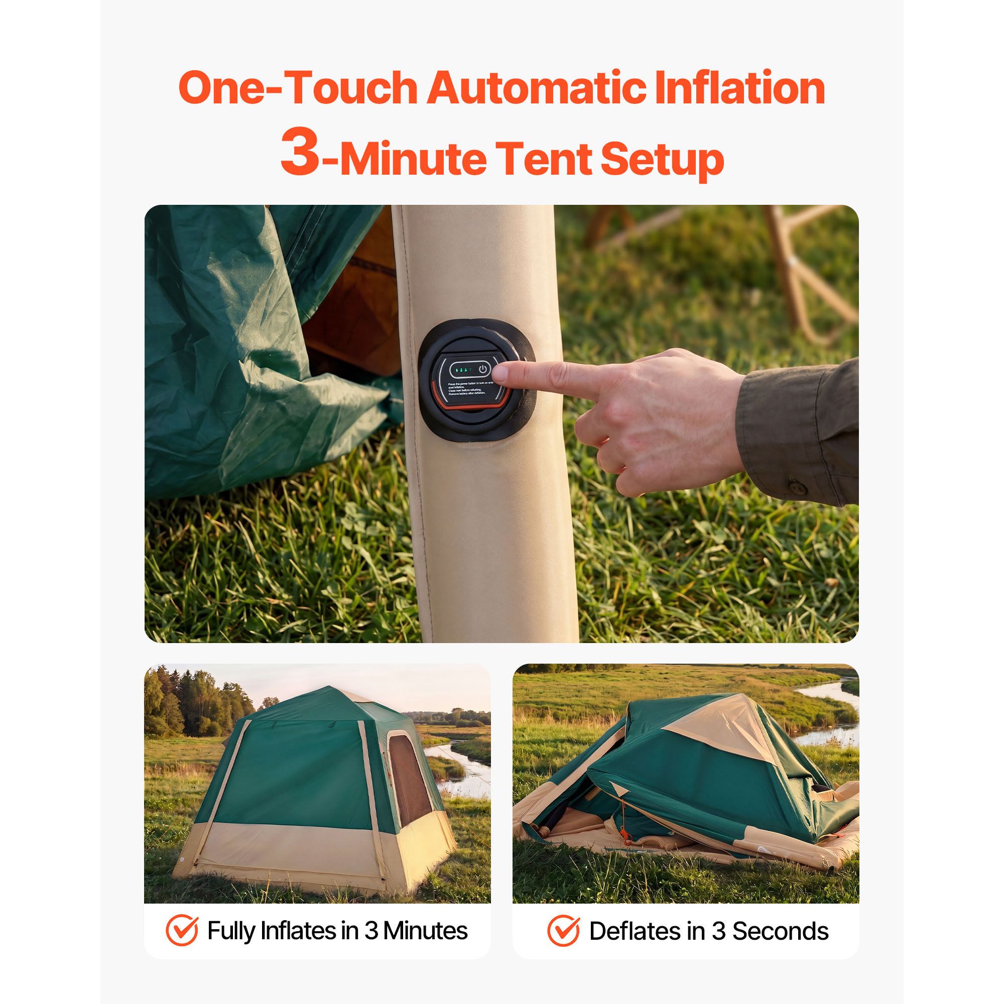 Camping Tent, 4 Person Inflata - Outdoor Camping On Youtube ulasan dan harga