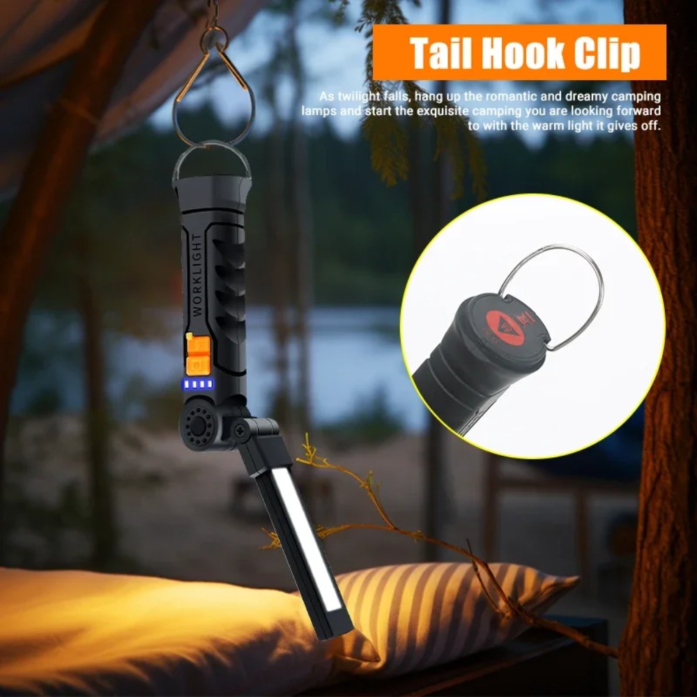 Portable COB LED Flashlight US - Outdoor Camping Lighting ulasan dan harga