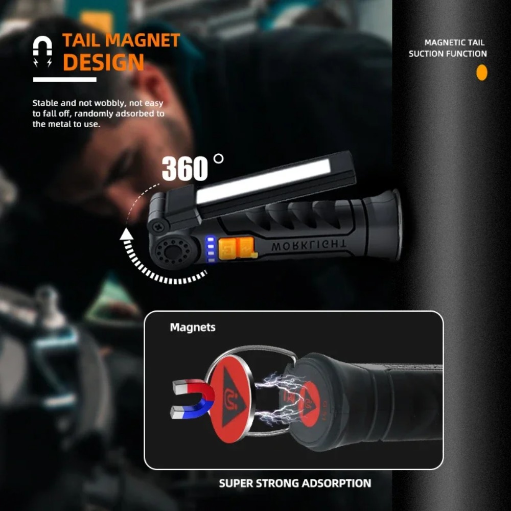 Portable COB LED Flashlight US - Outdoor Camping Lighting ulasan dan harga