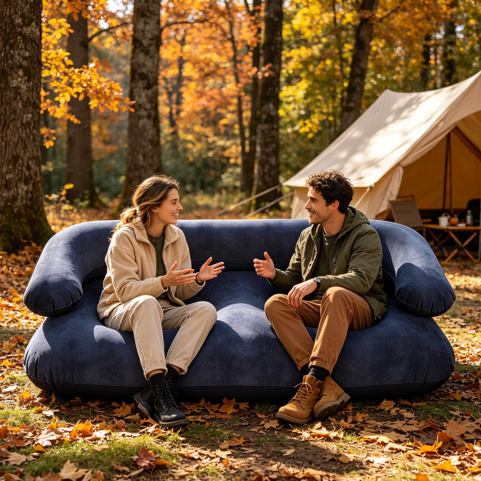 Double Inflatable Air Sofa Two - Outdoor Indoor Camping ulasan dan harga