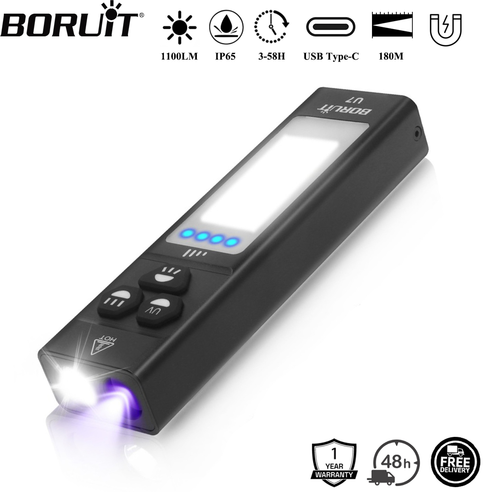 BORUiT U7 UV LED EDC Flashligh - Battery Outdoor Camping ulasan dan harga