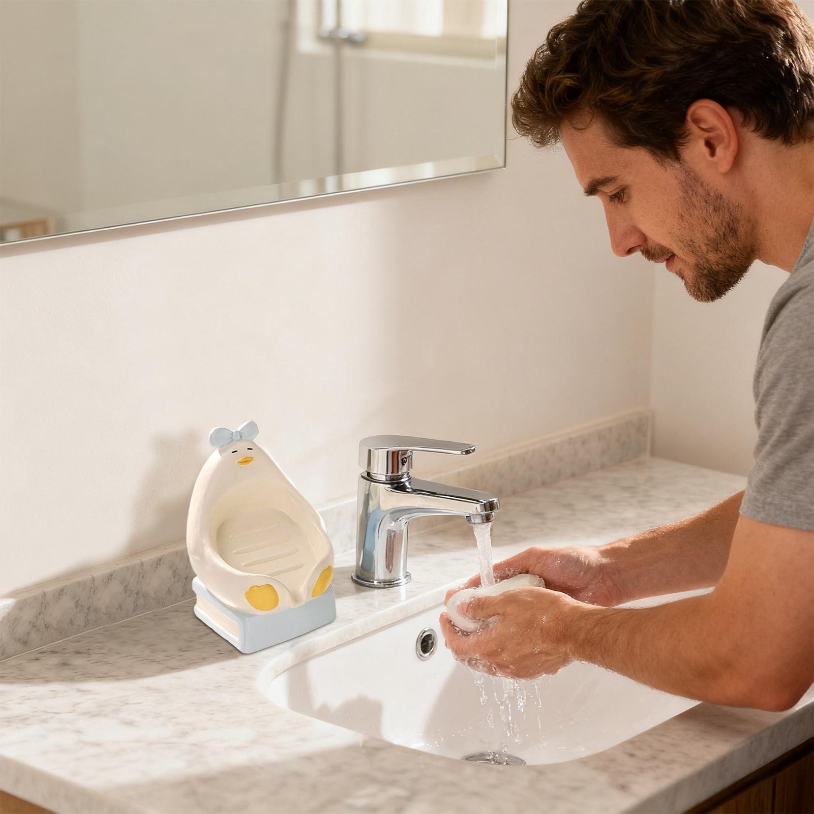 Soap Dish Ceramic Sitting Duck - Outdoor Camping Bathroom ulasan dan harga