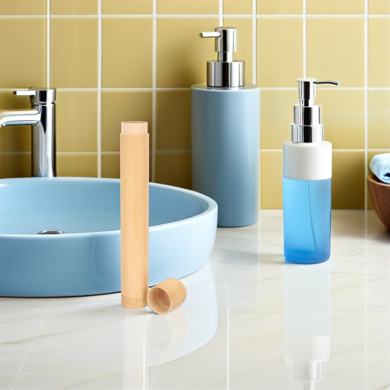 4Pcs Bamboo Toothbrush Holder  - Outdoor Camping Bathroom ulasan dan harga