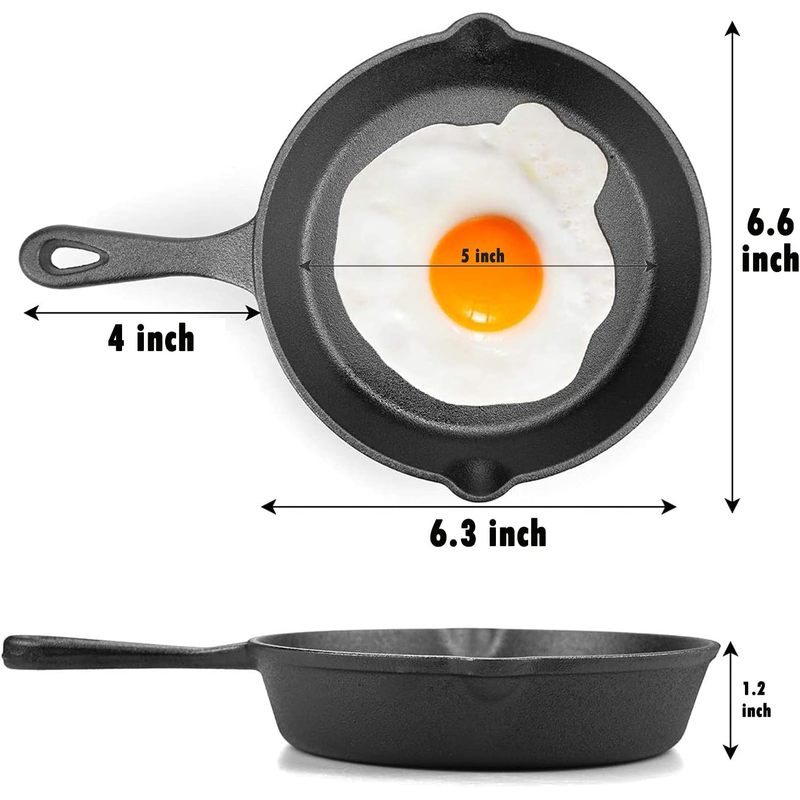 6 Inch Cast Iron Skillet, Fryi - Outdoor Camping Oven ulasan dan harga