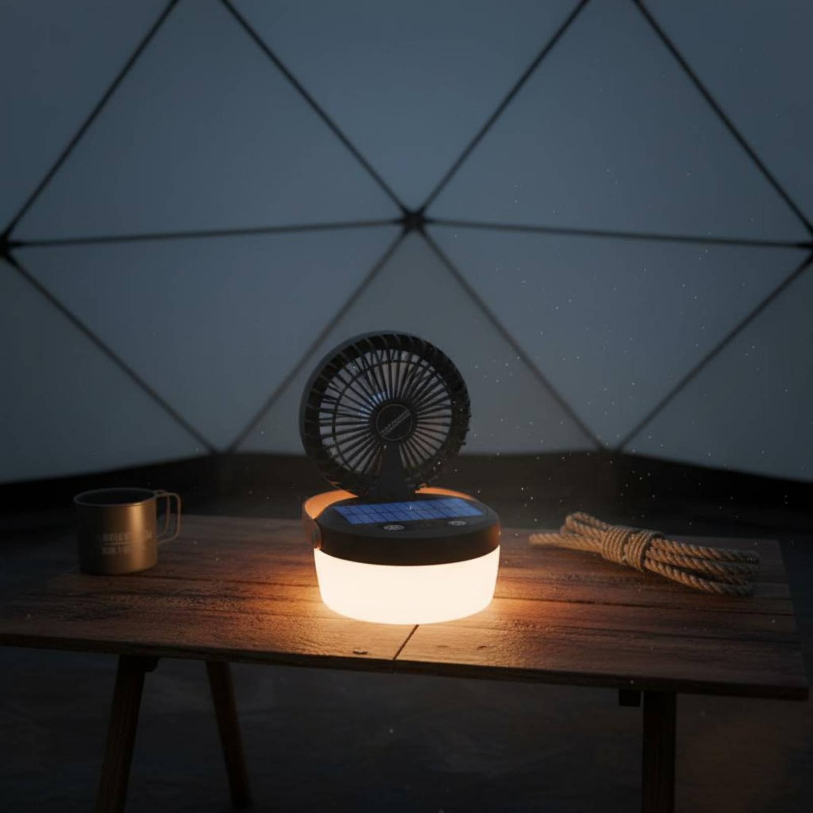 Solar Camping Fan Lantern Fold - Outdoor Camping Fan ulasan dan harga