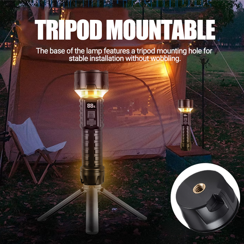 COB LED Flashlight Rechargeabl - Outdoor Camping Lighting ulasan dan harga