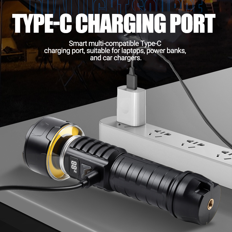COB LED Flashlight Rechargeabl - Outdoor Camping Lighting ulasan dan harga