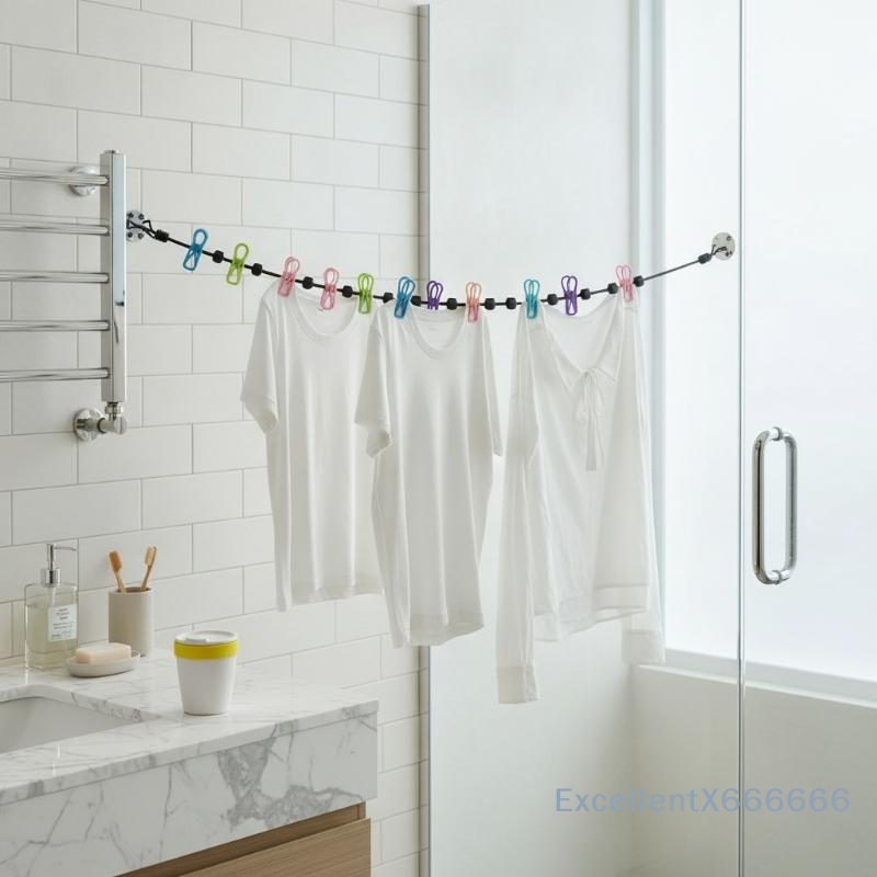Elastic Clothesline with Clips - Outdoor Camping Bathroom ulasan dan harga