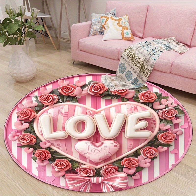 Floral Couple Round Mat, Non-S - Outdoor Camping Decor Ideas ulasan dan harga