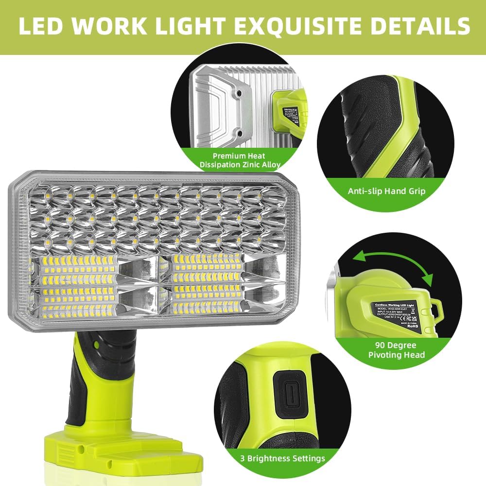 40W 4200LM Cordless LED Flashl - Outdoor Camping Jobs ulasan dan harga