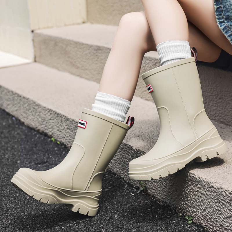 Women's High-Tube Rain Boots T - Outdoor Camping On Youtube ulasan dan harga