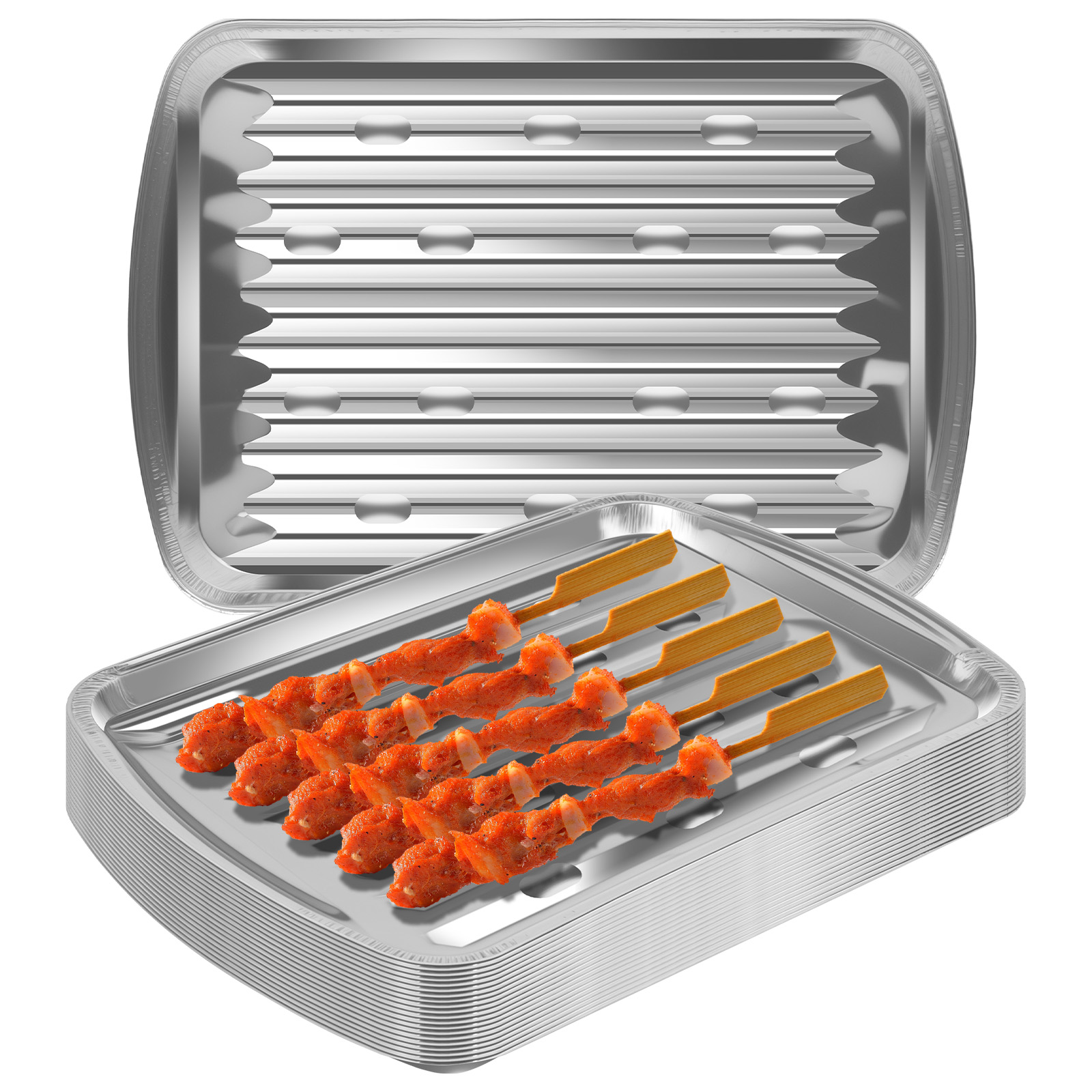 Aluminum Foil Trays Non-Stick  - Outdoor Camping Food ulasan dan harga