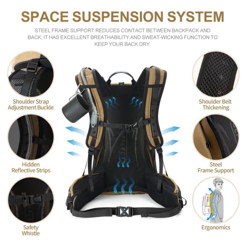 Large Waterproof Tear-Resistan - Outdoor Camping Backpack ulasan dan harga