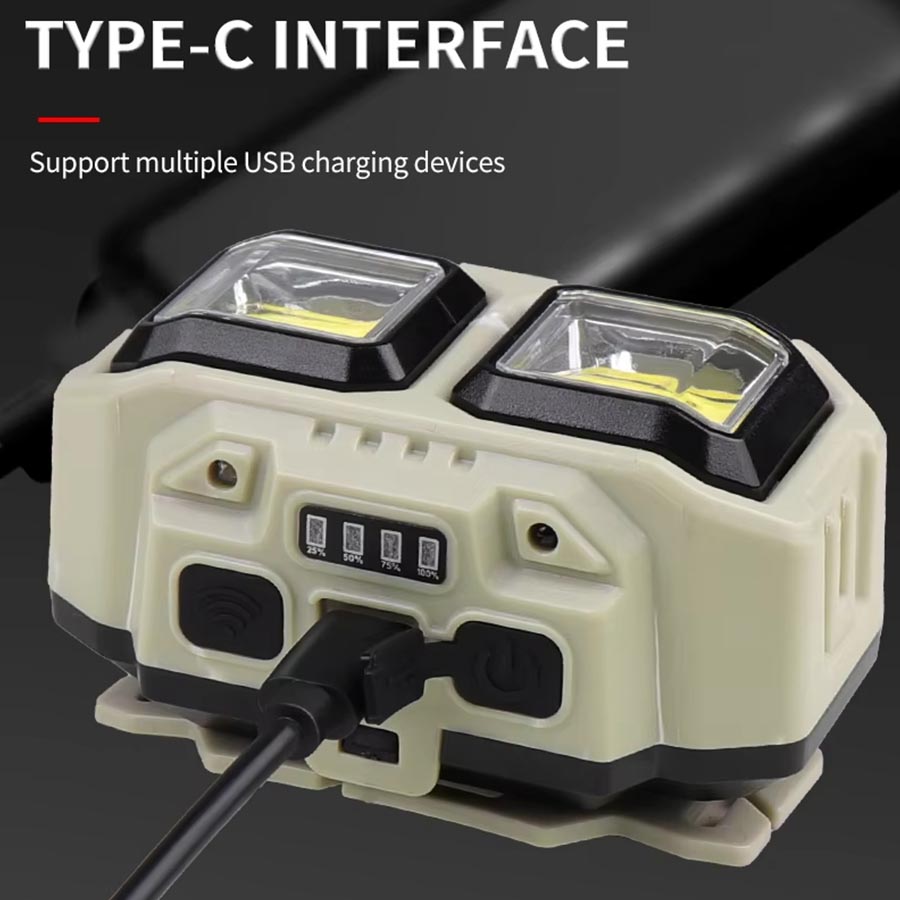 COB LED Headlamp Rechargeable  - Outdoor Camping Jobs ulasan dan harga