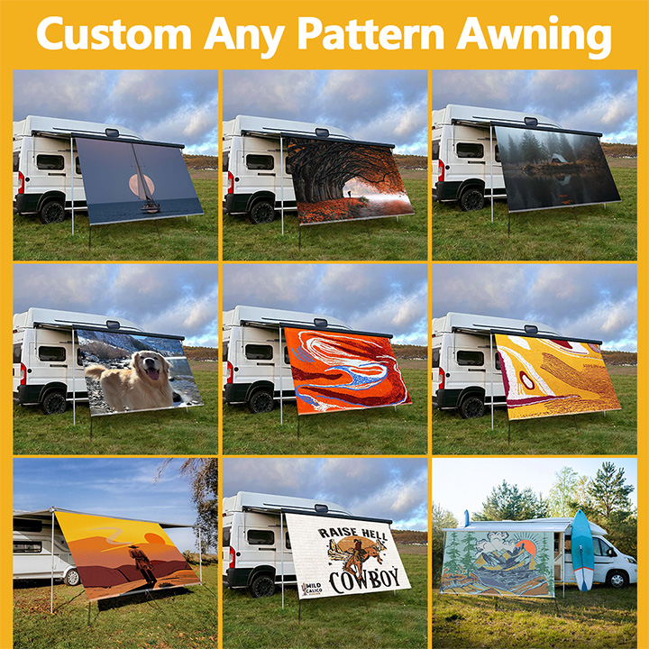 Custom Pattern UV Resistant Fo - Outdoor Camping Awning ulasan dan harga