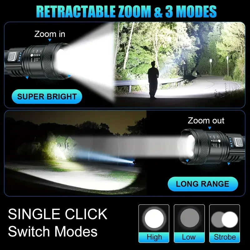 Tactical LED Flashlight 2000LM - Battery Outdoor Camping ulasan dan harga