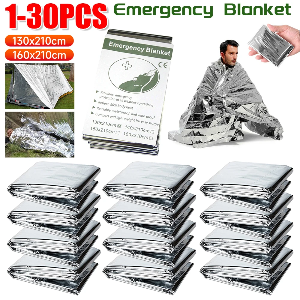 1-30PCS Emergency Blanket Outd - First Aid Kit Camping ulasan dan harga