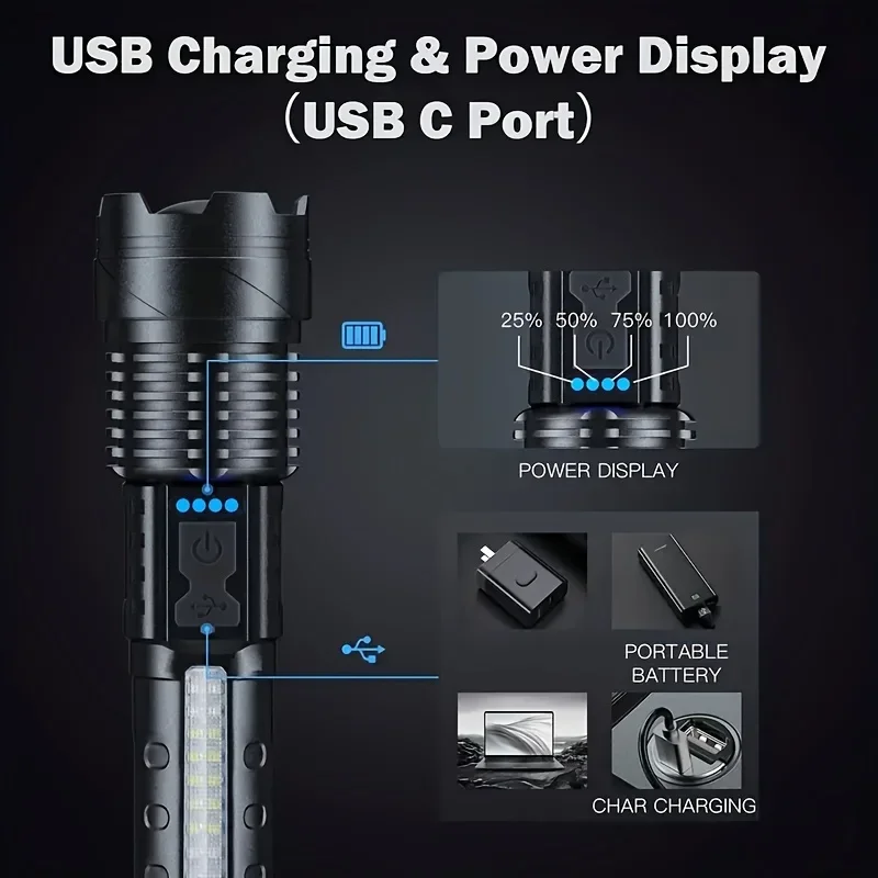 Powerful LED Flashlight Batter - Battery Outdoor Camping ulasan dan harga