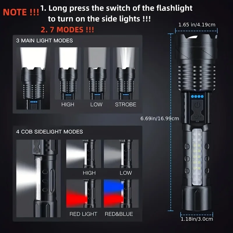 Powerful LED Flashlight Batter - Battery Outdoor Camping ulasan dan harga
