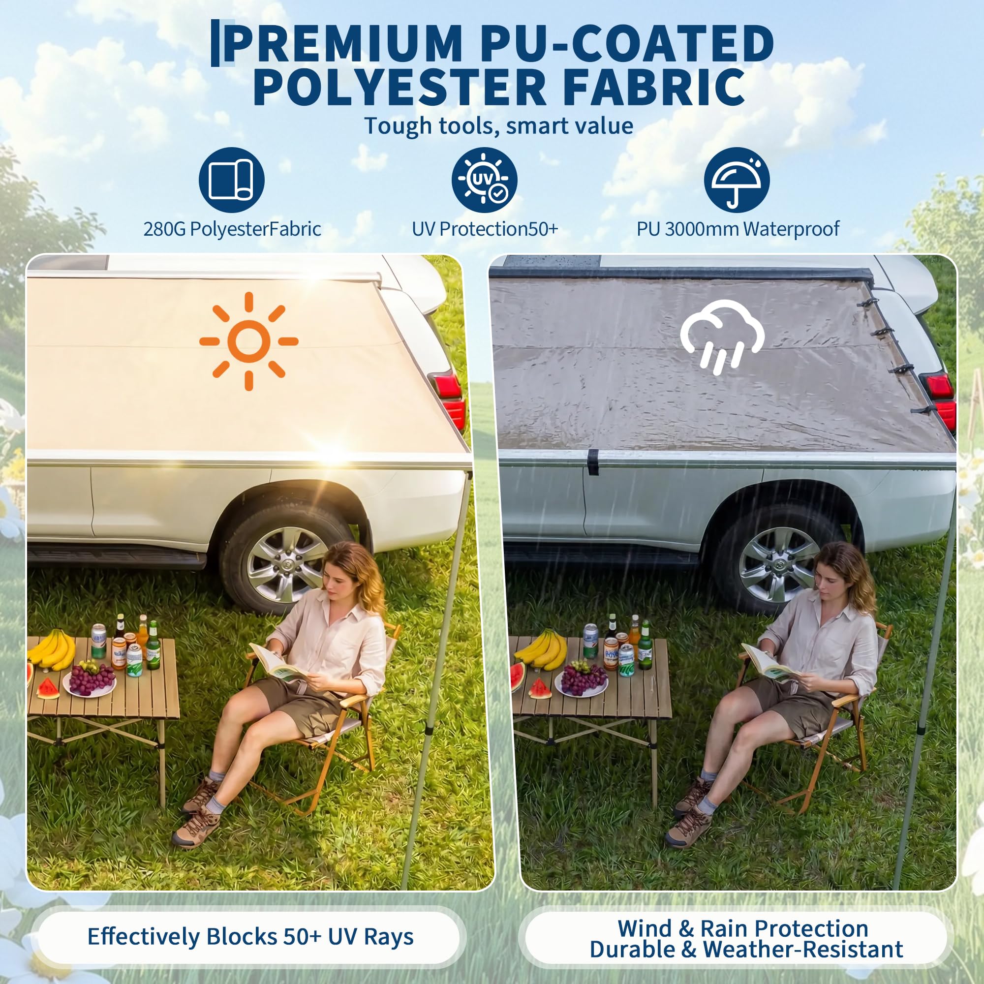 SUV Truck Van Roof Rack Awning - Outdoor Camping Awning ulasan dan harga